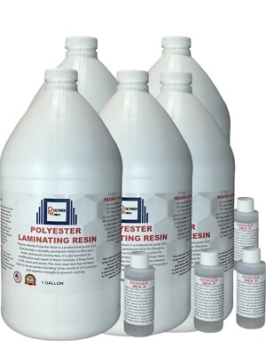 Polyester Resin 5 Gallons For Boats RV's Canoes Fiberglass Autos Boats Pools-image
