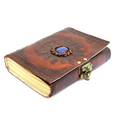 Leather Journal With Unlined Pages Sun & Moon Leather Bound Writing Journal For -image