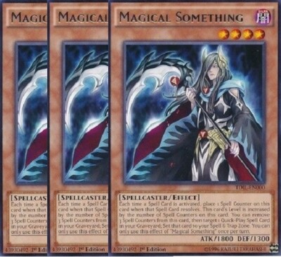 Yugioh - Magical Something x 3 - 1st Edition - Rare NM - Free Holographic Card-image