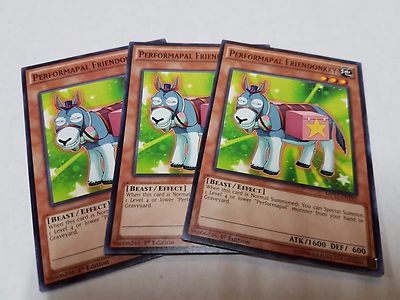 3x Yu-Gi-Oh 2015 Mega-Tin Mega Pack  #MP15-EN193 Performapal Friendonkey-image