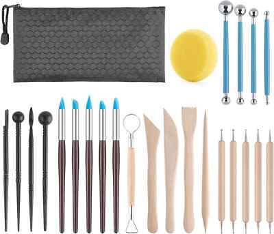 Clay Tools Kit, 25 PCS Polymer Tools, Ceramics Sculpting Multicolor-image