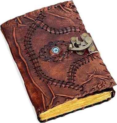 Vintage Hocus Pocus Book of Spells Leather Journal Evil Eye Diary Book Christmas-image