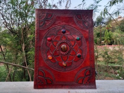 Seven stone Embossed journal, Leather journal, Premium journal, Travel journal.-image