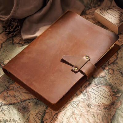 Genuine Leather Vintage Refill Journal A5 Notebook Paper Writing Diary 192 Pages-image