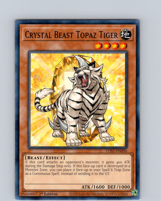 Yu-Gi-Oh TCG Crystal Beast Topaz Tiger LDS1-EN096 1st Edition Common Card NM-image