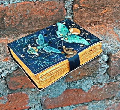 Vintage Handmade Dark Theme Butterfly Leather Journal Diary Notebook Sketchbook-image