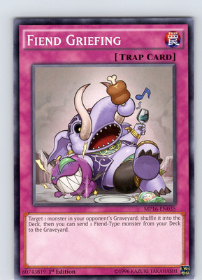 Yu-Gi-Oh TCG Fiend Griefing Mp16-EN035 1st Edition Common Card NM-image