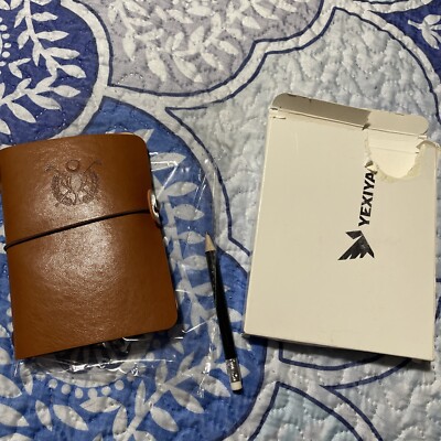 Leather Bound Golf Score Notebook Keeper Note Pad Journal 3x5” Pocket Size 40pgs-image