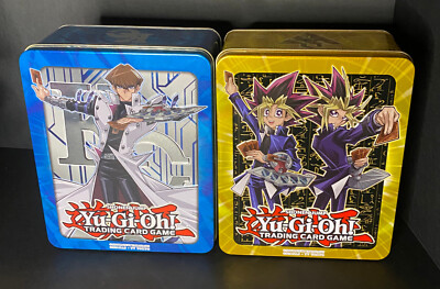 Lot of 2 EMPTY YuGiOh! 2017 Mega Tin Yugi Moto + Yami Yugi & Kaiba Konami-image