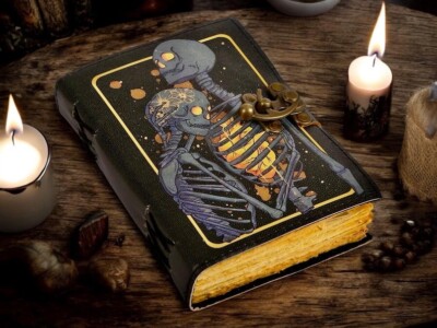 Book of Spells Grimoire Printed Journal The Lovers Tarot Notebook Spiral Gothic-image