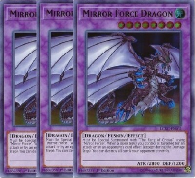 Yugioh - Mirror Force Dragon x 3 - 1st Edition Ultra Rare NM - Free Holo Card-image
