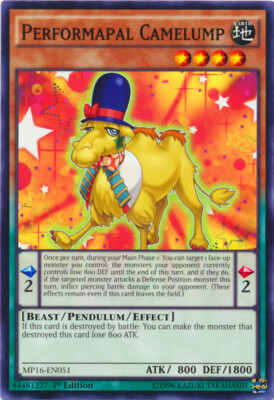 Yugioh! LP Performapal Camelump - MP16-EN051 - Common - 1st Edition Lightly Play-image