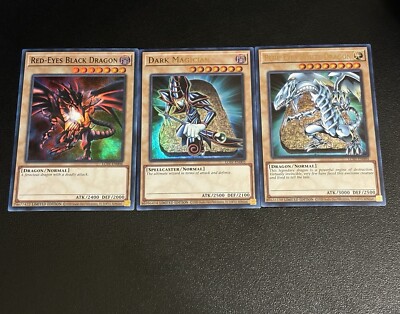 YuGiOh LEGENDARY COLLECTION 25TH PROMOS DARK MAGICIAN BLUE EYES RED EYES LC01-image