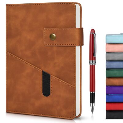 Brown A5 Lined Leather Journal Notebook for Men Women5.9 X 8.4