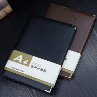 200 Pages PU Leather Vintage Journal A5/B5/A4 Notebook Lined Paper Writing Diary-image