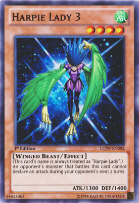1 x Harpie Lady 3 - LCJW-EN092 - Super Rare - 1st Edition Near Mint, English-image