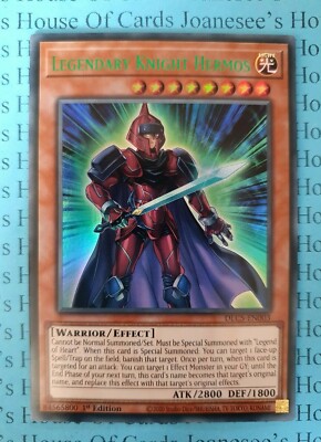 Legendary Knight Hermos DLCS-EN003 Ultra Rare Yu-Gi-Oh Card 1st Edition Green-image