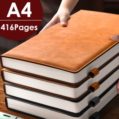 Thick 416 Pages PU Leather Journal A4 Notebook Lined Paper Writing Diary Planner-image