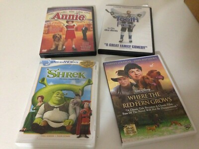 Annie Tooth Fairy Shrek Where Red Fern Grows Kids/Family DVD Lot dwayne johnson!-image