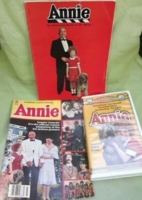 Marvel Annie Magazine No 23, Storybook & VHS 1982 Movie Lot of 3 Columbia Film-image