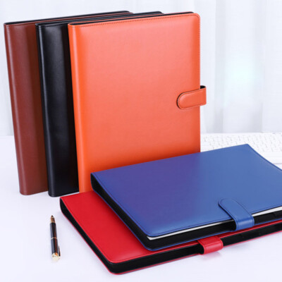 PU Leather Refillable Journal A4 Notebook Lined Paper Writing Diary 160 Pages-image