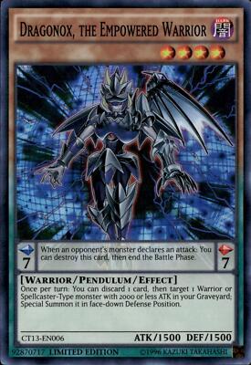 Yu-Gi-Oh! Dragonox, the Empowered Warrior CT13-EN006 Super Rare Limited Ed NM-image