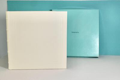 Vintage Tiffany & Co Leather Bound Wedding Book Gold Edge NEW with Original Box-image