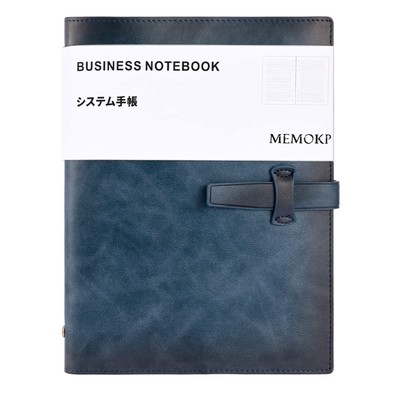 System Notebook A5 Genuine Leather 6 Hole Ring Business Notebook Notepad Pocket_-image