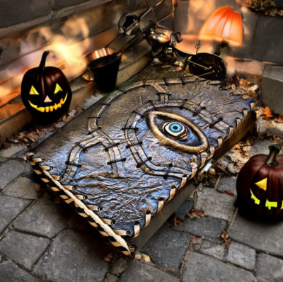 Leather Notebook  hocu pocu handmade leather journal book of shadows-image