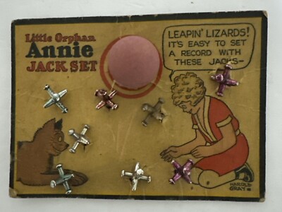 ORPHAN ANNIE JACK SET ORIGINAL LEAPIN’ LIZARDS 1930’s HAROLD GRAY Rare Find-image