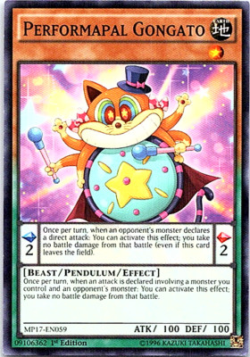 Performapal Gongato MP17-EN059 Yu-Gi-Oh! Card Light Play 1st Edition-image