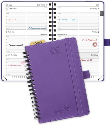 POPRUN Pocket Planner Pocket-4'' x 6.25'', Purple -image