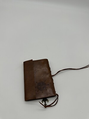 Brown Leather Bound 3-Ring Nautical Embossed Journal Notebook Sketchbook Diary-image
