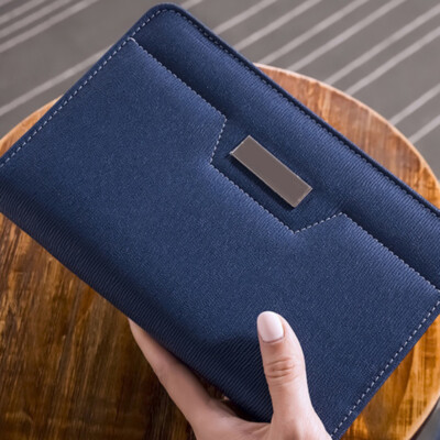 Faux Leather Zipper Journal Business Notebook Paper Writing Diary 144 Pages-image