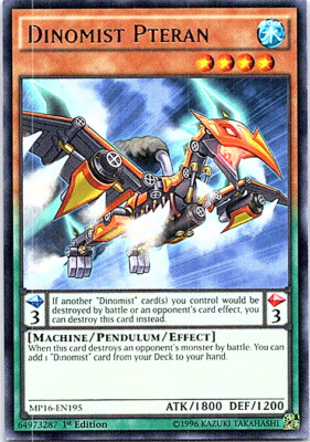 Dinomist Pteran MP16-EN195 Yu-Gi-Oh! Card Light Play 1st Edition-image