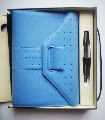 Cross Autocross Leather Collection Personal Agenda Cover Pen Cornflower Blue M-image