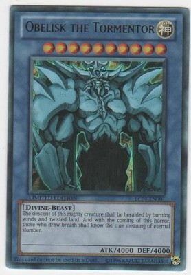 1 x Obelisk the Tormentor - LC01-EN001 - Ultra Rare - Limited Edition Near Mint,-image
