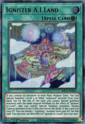 YGO-3x-Near Mint-Ignister A.I.Land - MP21-EN021 - Ultra Rare - 1st Edition-2021 -image
