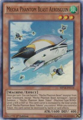 Yugioh! LP Mecha Phantom Beast Aerosguin - MP14-EN114 - Ultra Rare - 1st Edition-image