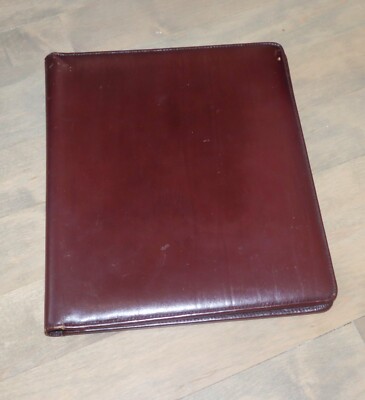 DAY-TIMER Folio Cover | Full Size Burgundy LEATHER Wire Bound Planner Calendar-image