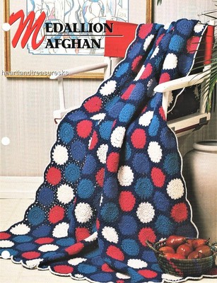 Medallion  Afghan   Annie's Attic Crochet Afghan Pattern Leaflet-image