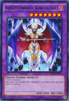 Yugioh! LP D/D/D Oracle King d'Arc - MP16-EN077 - Rare - 1st Edition Lightly Pla-image