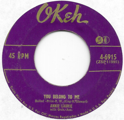 ANNIE LAURIE You Belong To Me on Okeh R&B 45 HEAR-image