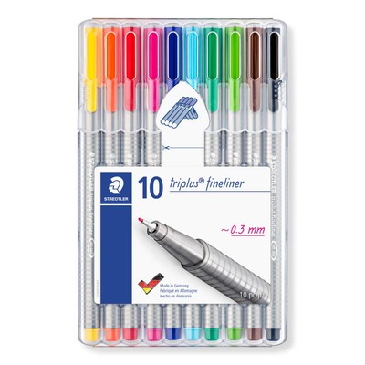 STAEDTLER 334 SB10 Triplus Fineliner Superfine Pen, 0.3mm Line Width - Assorted -image