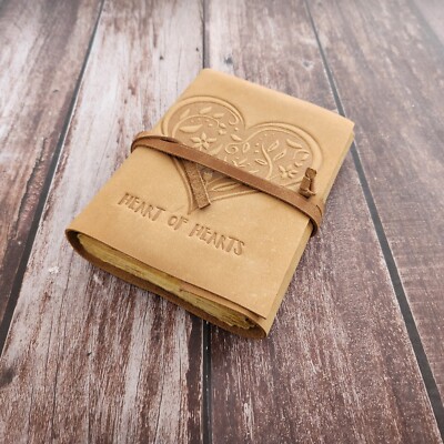Heart of Hearts Leather Journal, Dream Journal, Leather Sketchbook, Wedding Gift-image