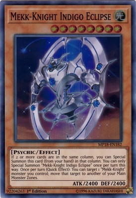 1 x Mekk-Knight Indigo Eclipse - MP18-EN182 - Super Rare - 1st Edition Near Mint-image