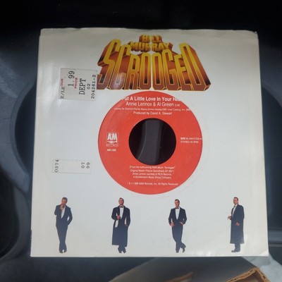 Scrooged 45rpm Vinyl Record Bill Murray Al Green Annie Lennox Christmas NM/EX -image