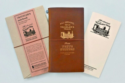 Travelers Factory Tokyo Limited Station EDITION Traveler's Note Book Brown New-image