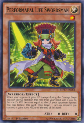 Yugioh! LP Performapal Life Swordsman - MP17-EN064 - Common - 1st Edition Lightl-image