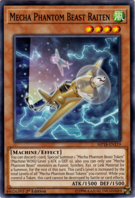 Mecha Phantom Beast Raiten - MP18-EN119 - Common - 1st Edition NM YuGiOh!  2018 -image